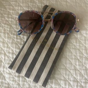 NEW Lele Sadoughi sunglasses. With case. Blue and pink detail. Retail $165